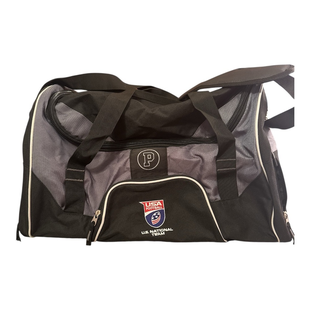 USA Football Duffel Bag Black Gray Carry-On Athletic Bag New with Tags